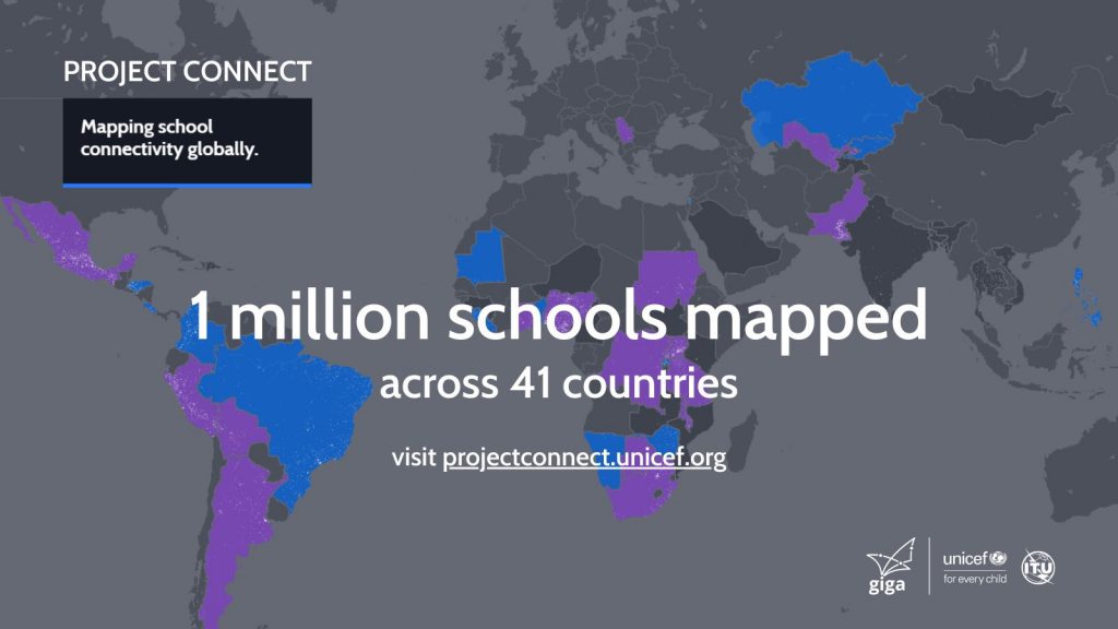مشروع (Project Connect) الذي أطلقته اليونيسيف لتعقب مدى ربط المدارس حول العالم بالإنترنت بالإعتماد على تقنية البوكشين